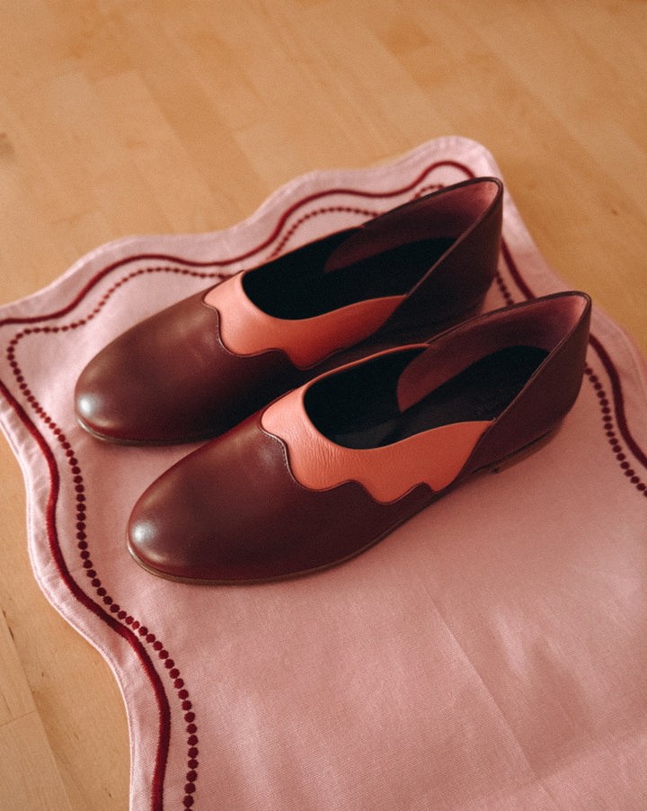 Wavy Slipper - Burgundy
