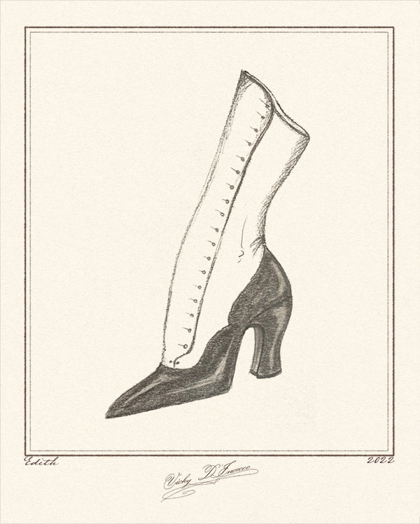 'Edith' Button Boot | Graphite Sketch (DIGITAL)