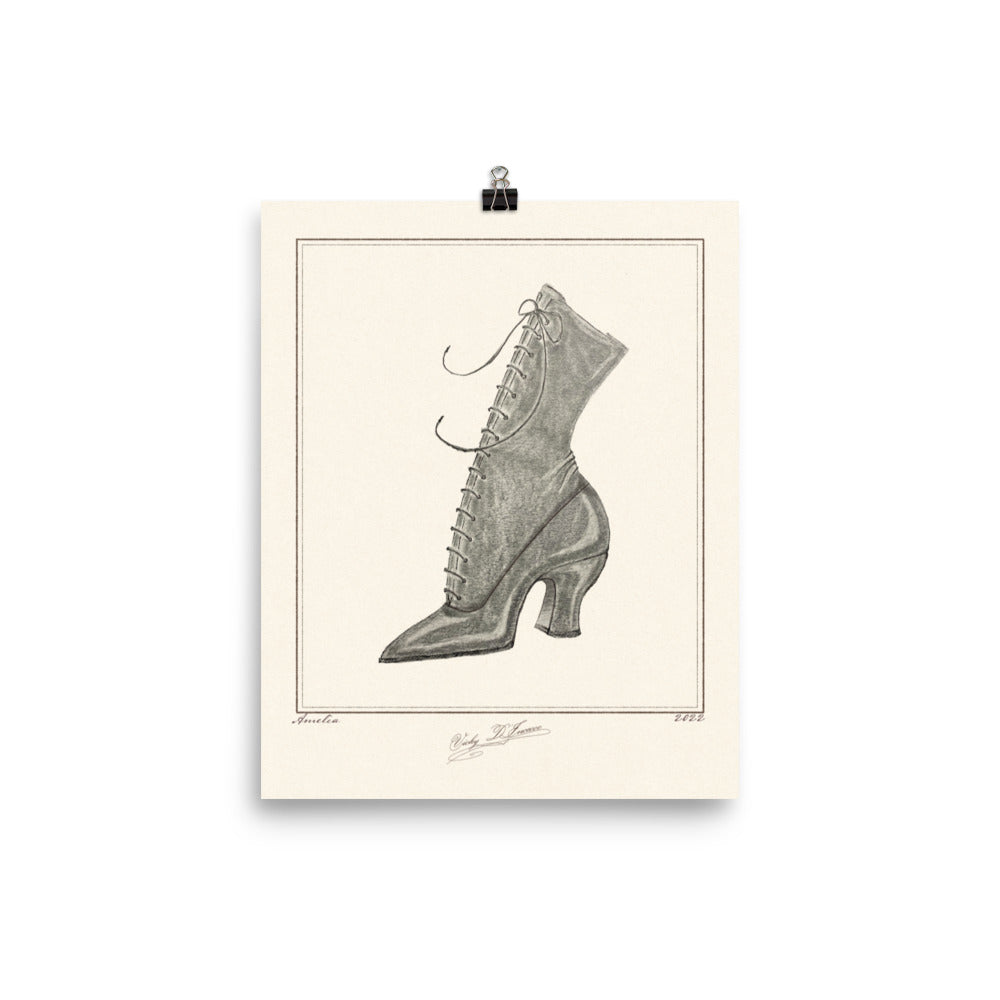 'Amelia' Balmoral Boot | Graphite Sketch (DIGITAL)